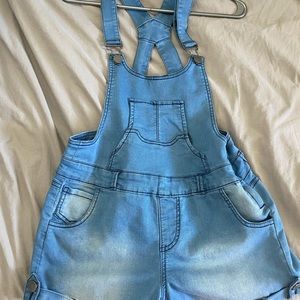 Short jean overalls